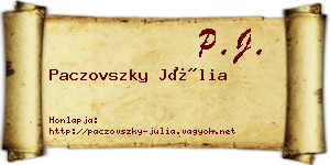 Paczovszky Júlia névjegykártya