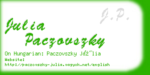 julia paczovszky business card